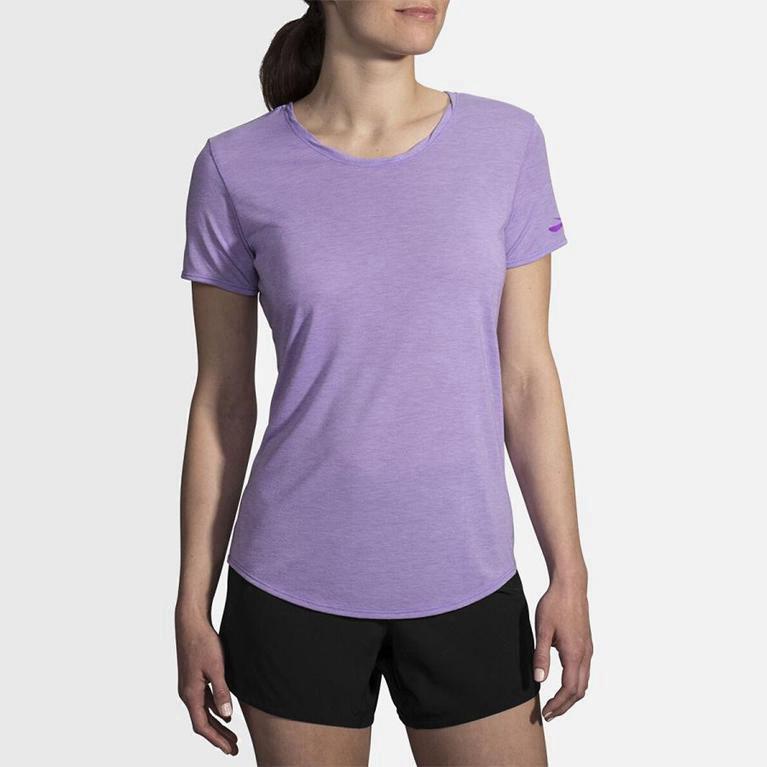 Brooks Distance Camiseta De Corrida Manga Curta Mulher Roxo (12495XCKJ)